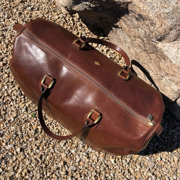 I Santi VTG Pebble Leather Duffel Bag Weekender 💼 - Picture 7 of 12